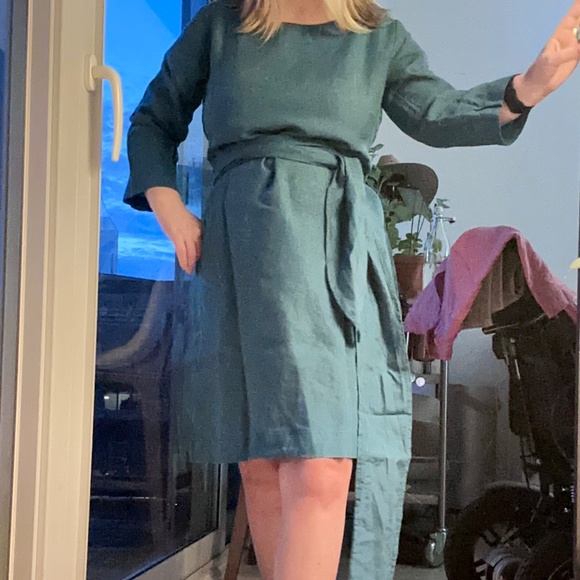 Handmade Linen Dress XS OCEAN NEW LenokLinen - Picture 2 of 6